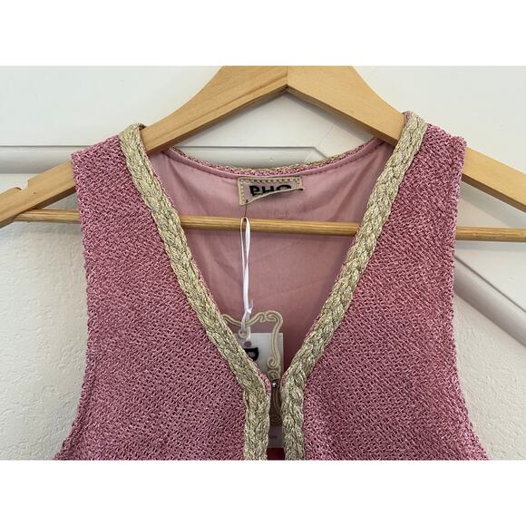 NWT Pho Firenze Knit Mini Dress Womens Medium Fairy Whimsy Event Pink Barbiecore - Picture 7 of 16